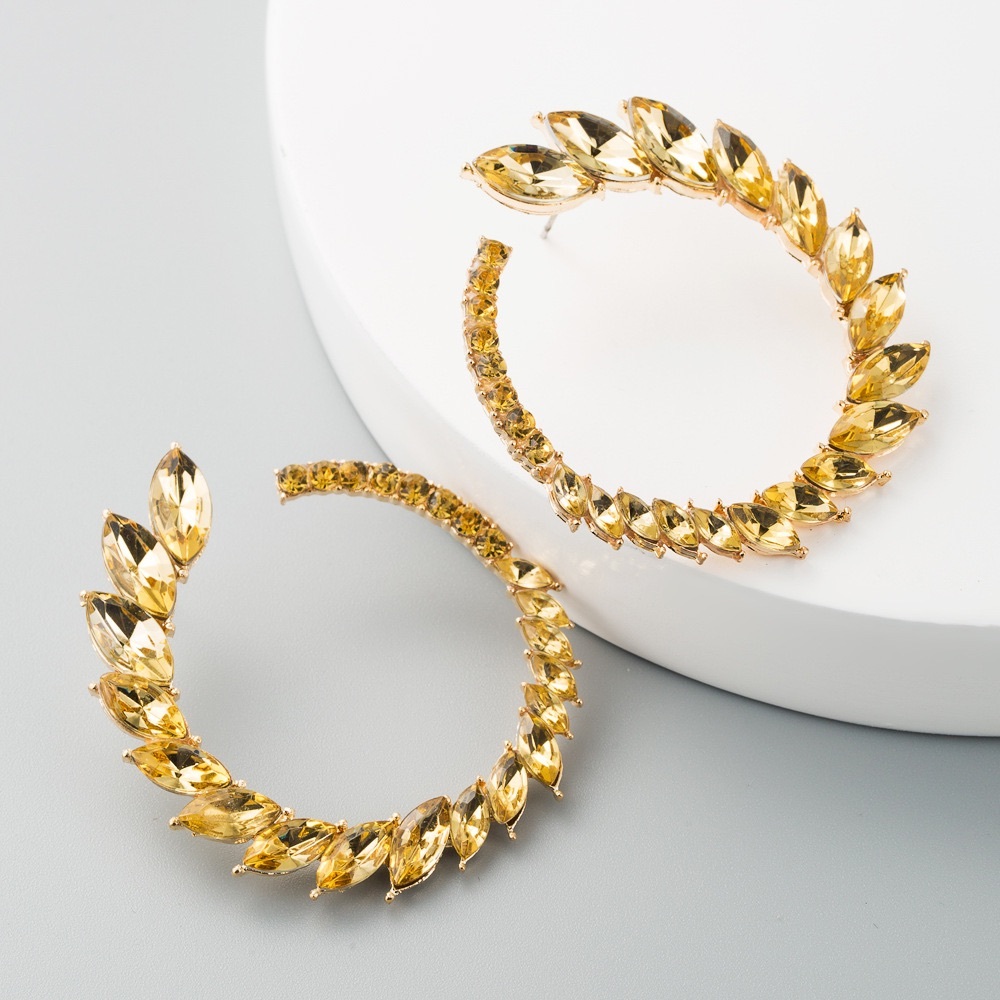 Gold Jeweled Hoop earrings